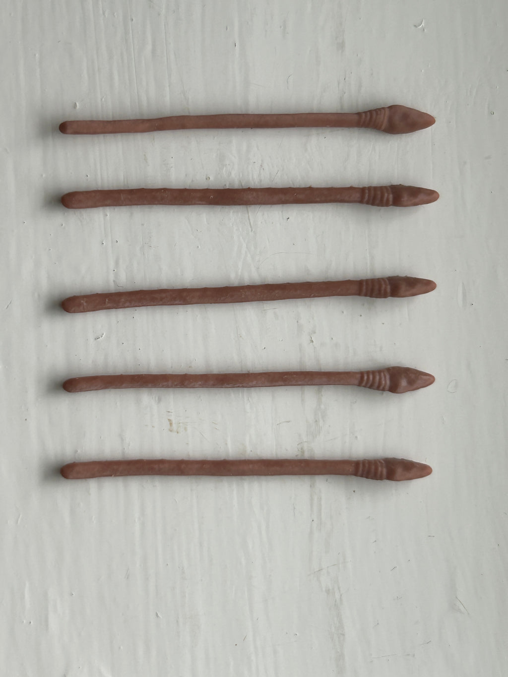 FIVE VINTAGE STAR WARS REPRODUCTION/REPLICA WEAPON EWOK SPEARS X5 & PAPLOO STAFF