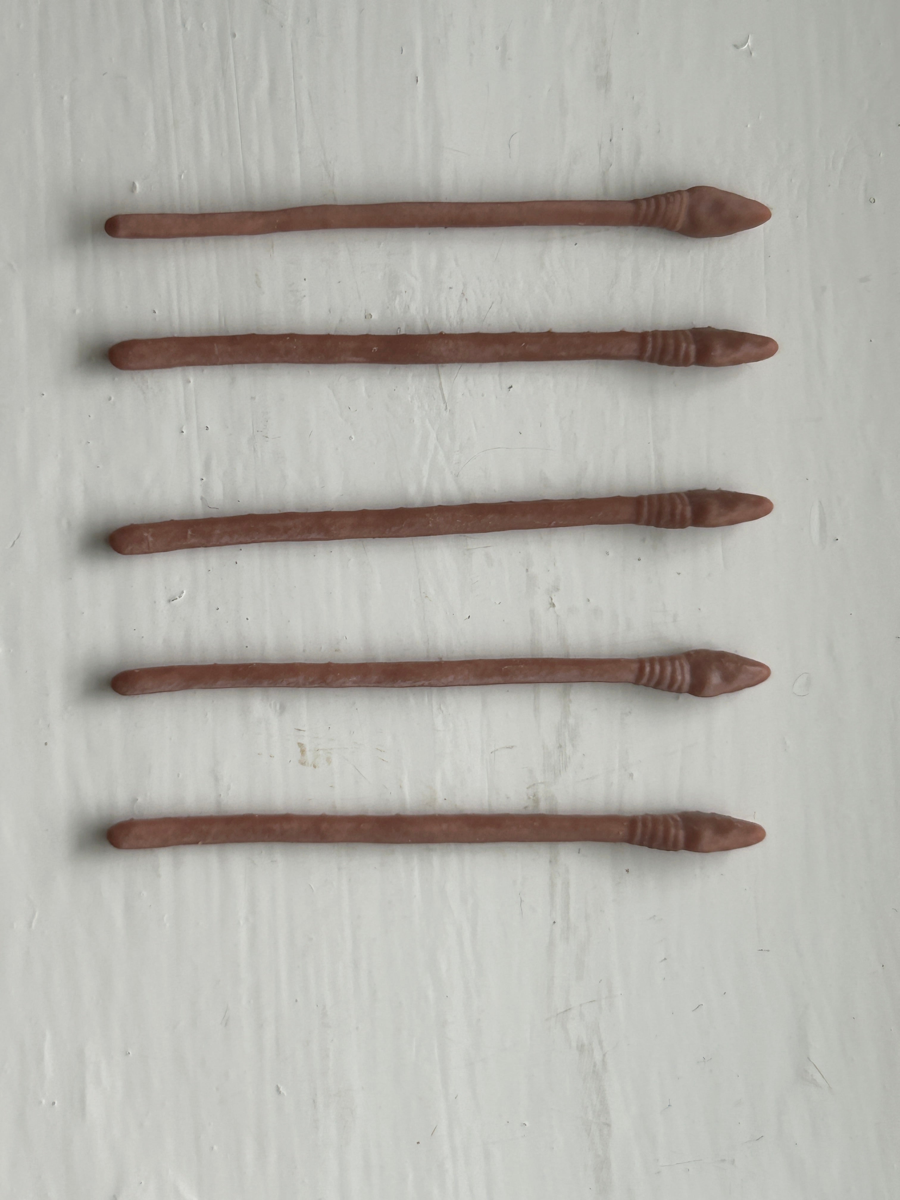 FIVE VINTAGE STAR WARS REPRODUCTION REPLICA WEAPON EWOK SPEARS X5 & CHIRPA STAFF